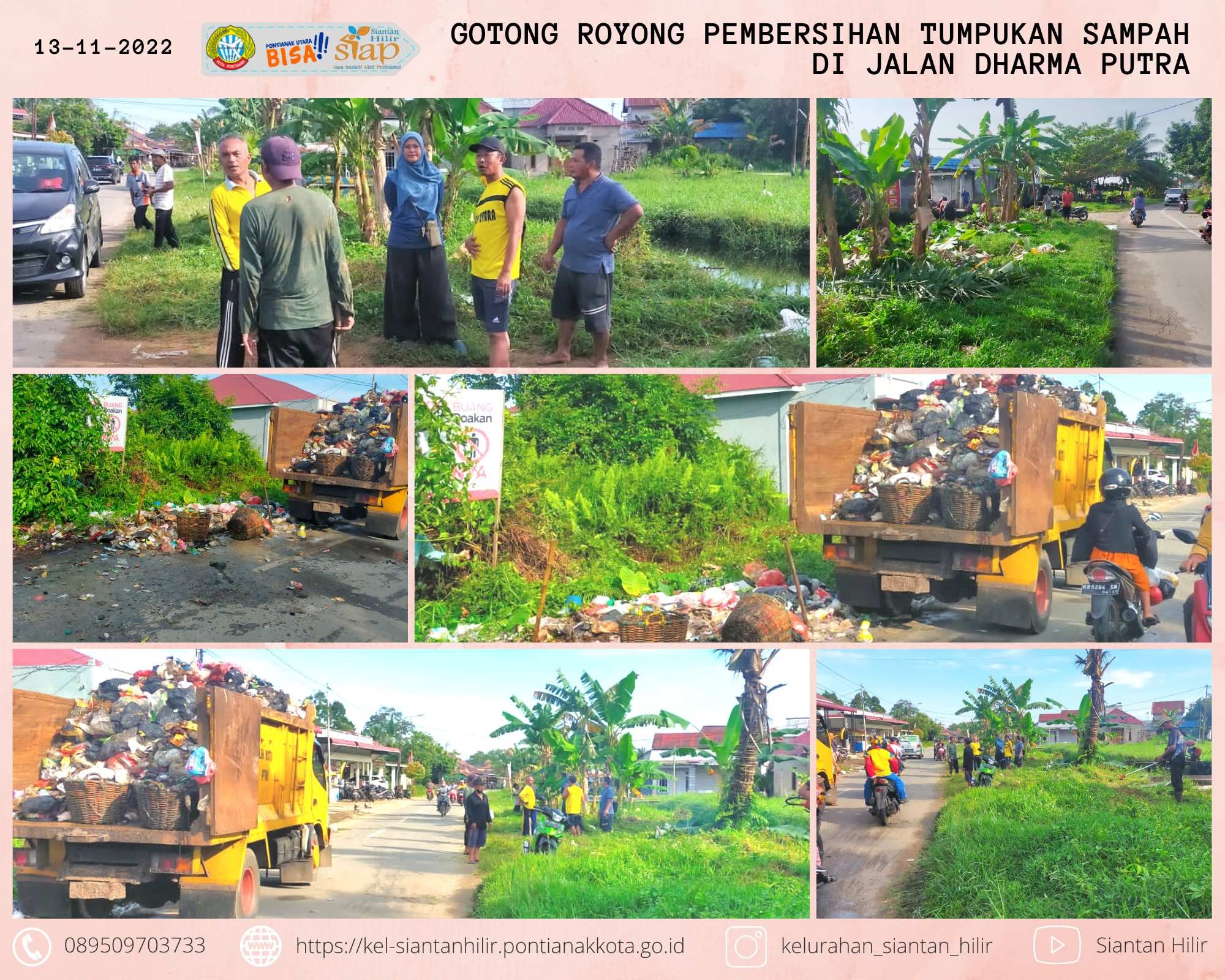 Gotong Royong Pembersihan Tumpukan Sampah di Jl. Dharma Putra